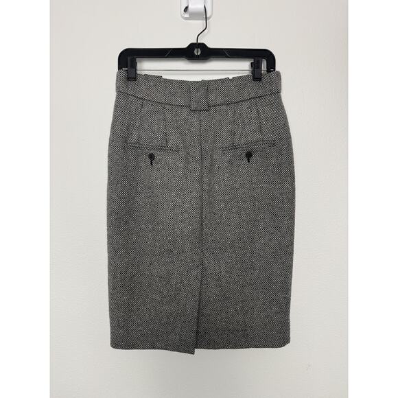 Yves Saint Laurent Rive Gauche Skirt Womens 40 Gray Tweed Wool Mohair Italy - Picture 4 of 16